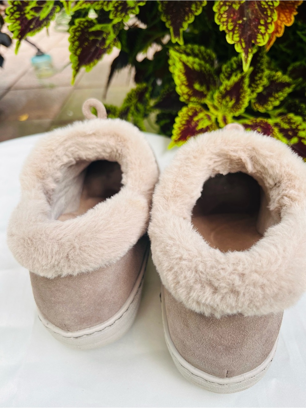 Aetrex Women's Taupe Suede Fur-Lined Ankle Booties - Picture 3 of 6